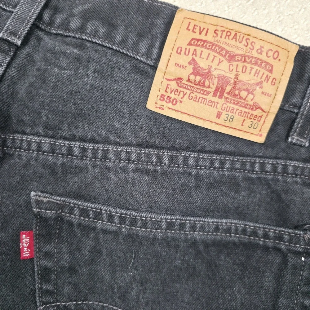 Vintage 90s Levi's 550 Jeans Mens 38x30 Relaxed‎ Fit Tapered Leg Black Dad Jean